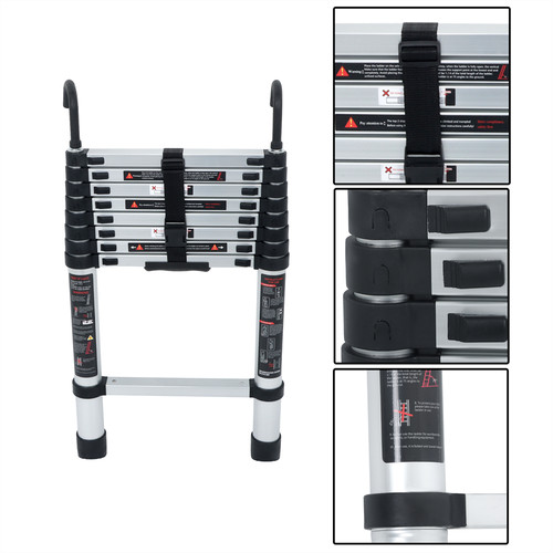 Telescoping ladder with - ladder,