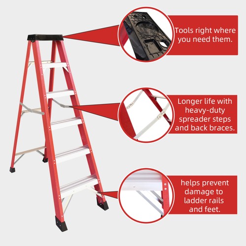 Fiberglass single side step - single,