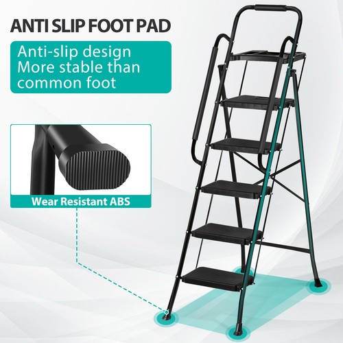 Folding step ladder wide - ladder, w/